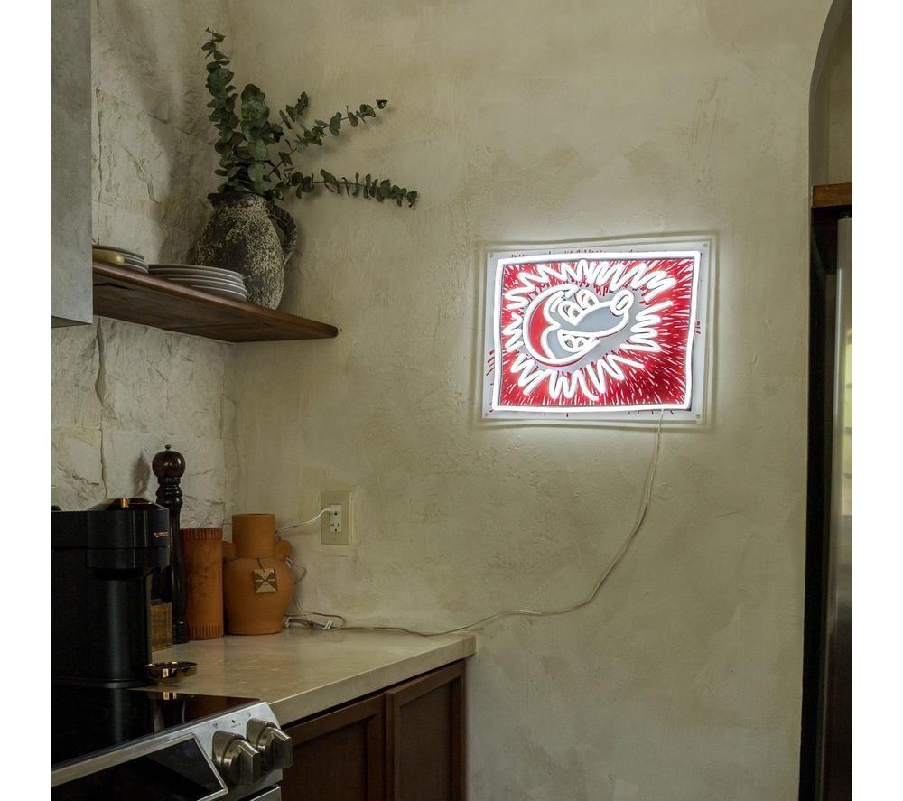 YELLOWPOP Disney x Keith Haring 3 Explosive Mickey Mouse LED Wall Lamp - Red & White image number 4 of 5