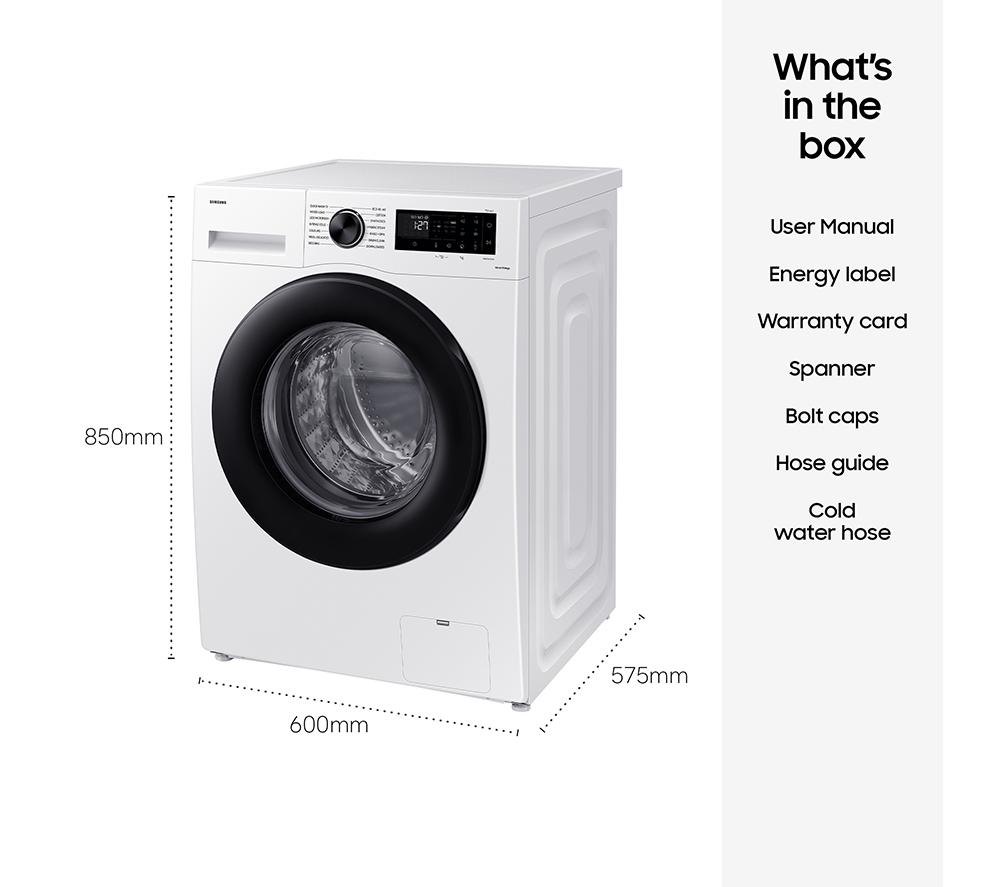 SAMSUNG Series 5 Ecobubble WW80CGC04DAEEU WiFi-enabled 8 kg 1400 Spin Washing Machine - White image number 9 of 12