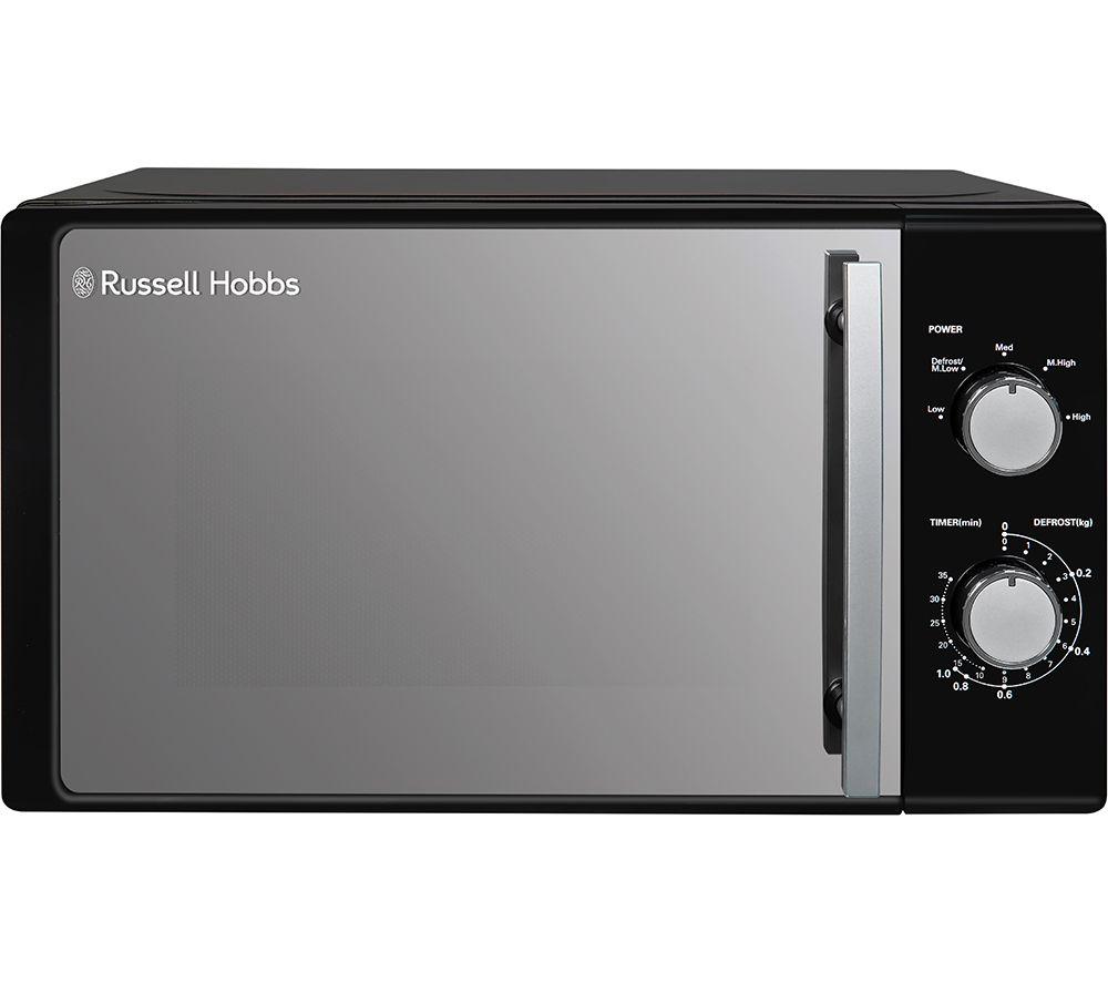 RUSSELL HOBBS RHM2060B Compact Solo Microwave - Black & Silver, Black