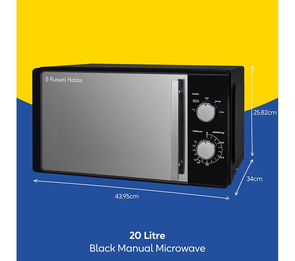 RUSSELL HOBBS RHM2060B Compact Solo Microwave - Black & Silver image number 4 of 9