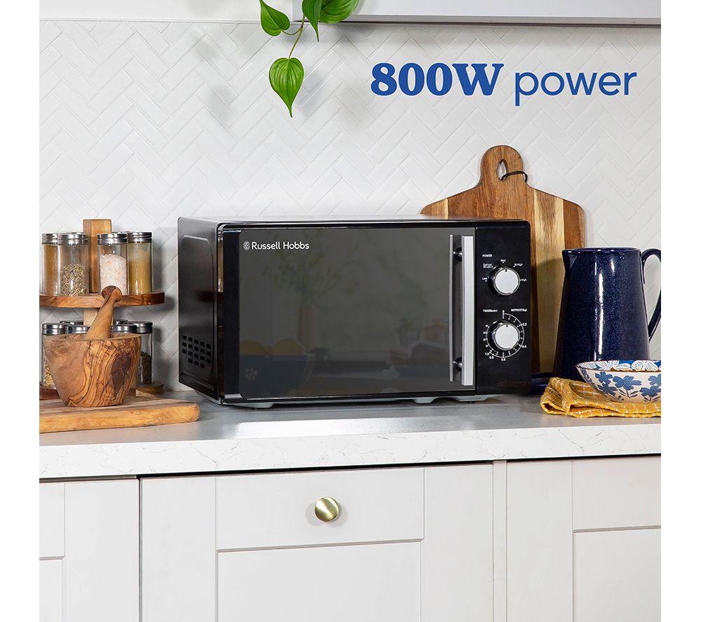 RUSSELL HOBBS RHM2060B Compact Solo Microwave - Black & Silver image number 6 of 9