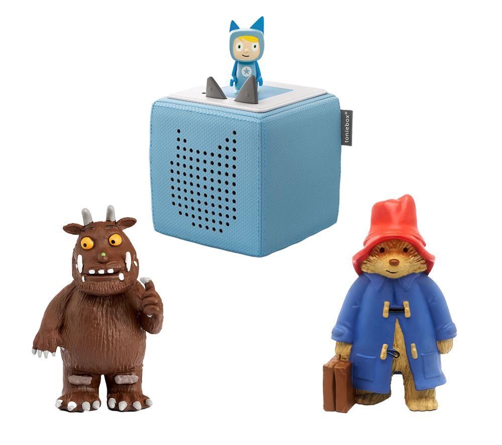 Tonies Toniebox Starter Set (Blue), The Gruffalo & Paddington Bear Audio Figure Bundle