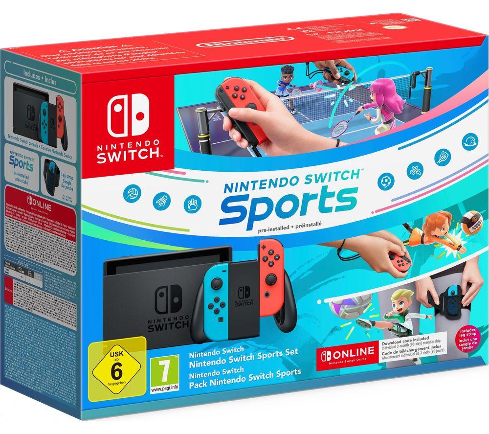 NINTENDO SWITCH Red & Blue with Nintendo Switch Sports & Nintendo Online, Red,Blue