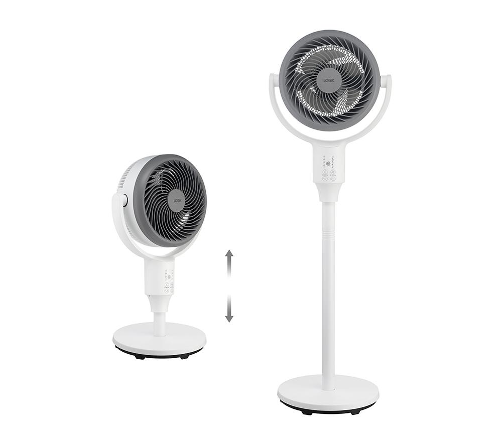 LOGIK L45PFW24 7" Pedestal Fan - White & Grey image number 2 of 5