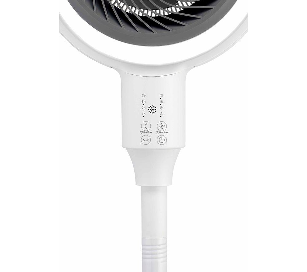 LOGIK L45PFW24 7" Pedestal Fan - White & Grey image number 4 of 5