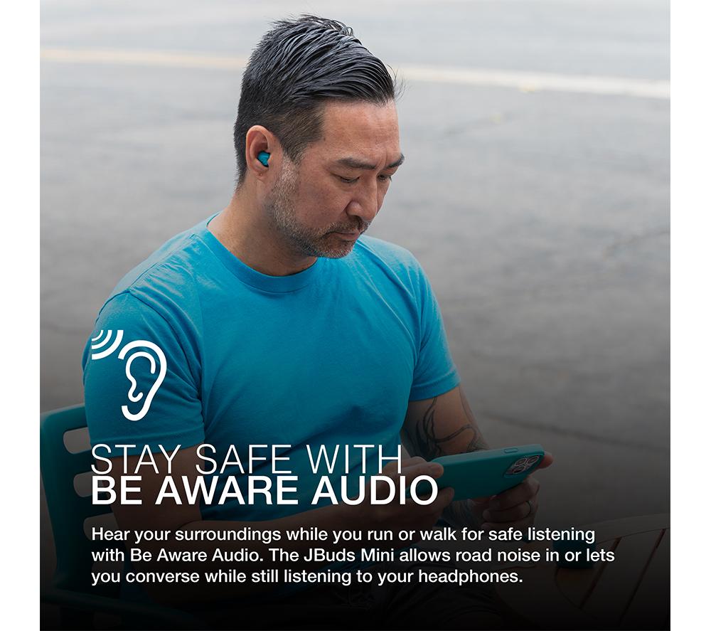 JLAB AUDIO JBuds Mini Wireless Bluetooth Earbuds - Aqua Teal image number 6 of 7