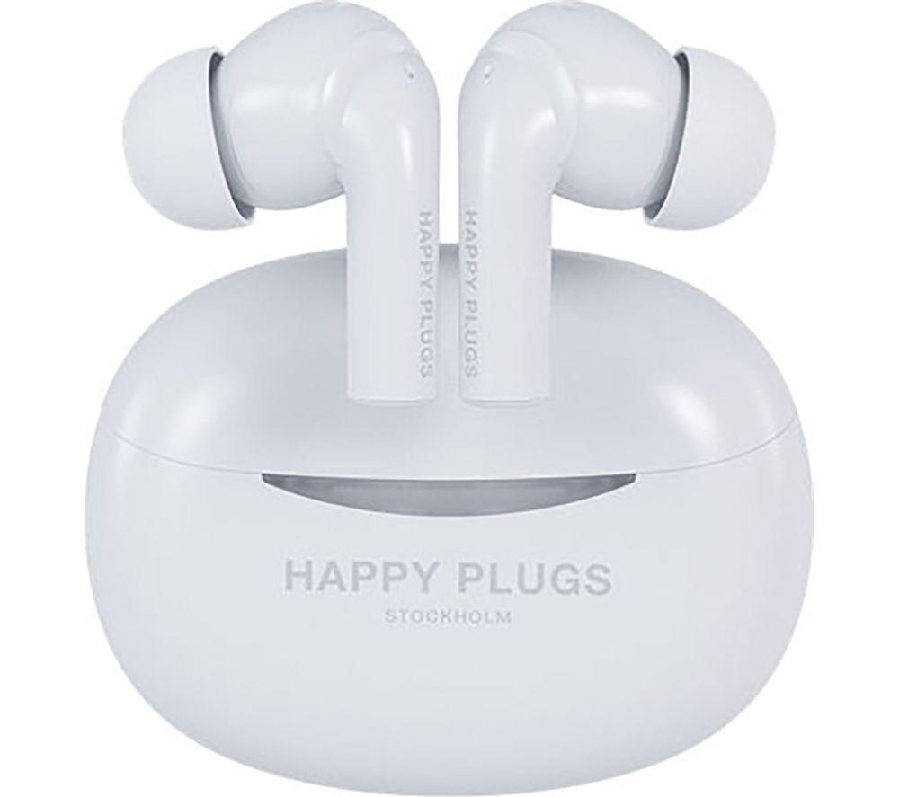 HAPPY PLUGS Joy Pro Wireless Bluetooth Noise-Cancelling Earbuds - White image number 2 of 5