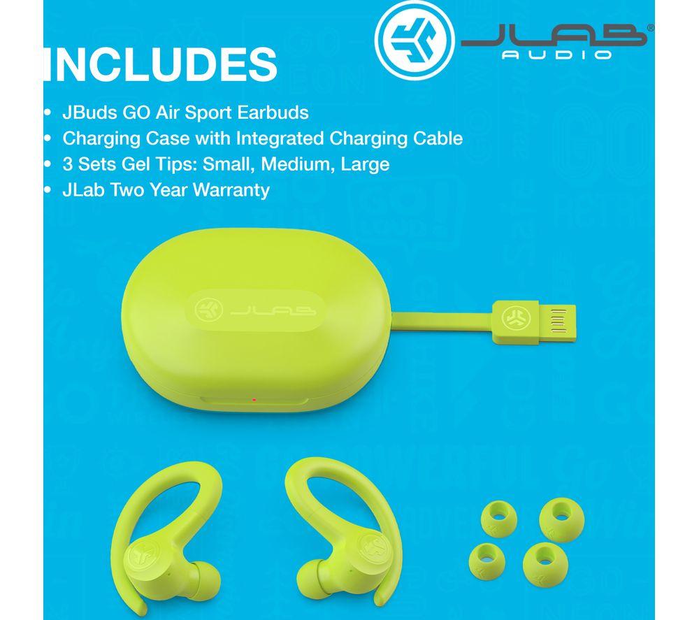 JLAB AUDIO Go Air Sport Wireless Bluetooth Earbuds - Neon Yellow image number 8 of 8