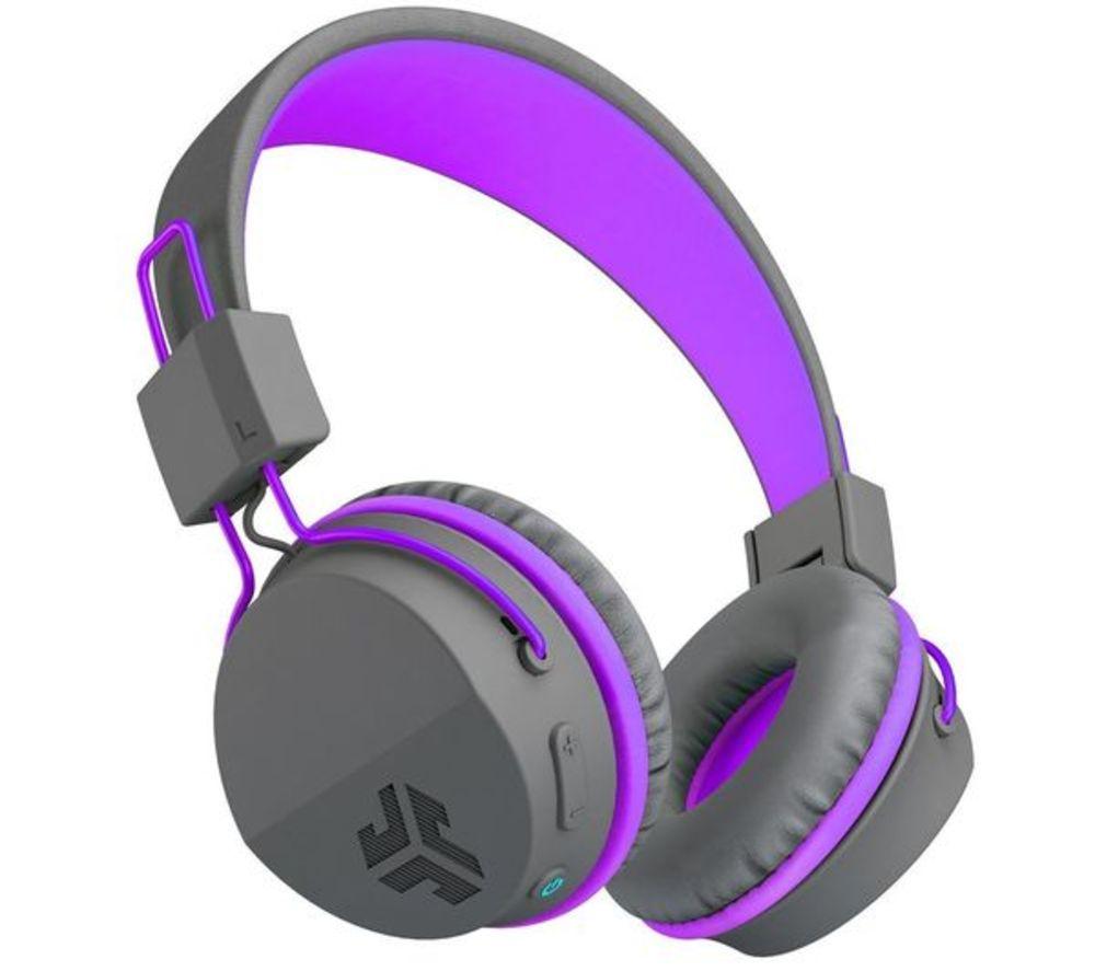 JLAB AUDIO JBuddies Studio Wireless Bluetooth Kids Headphones - Purple, Silver/Grey,Purple