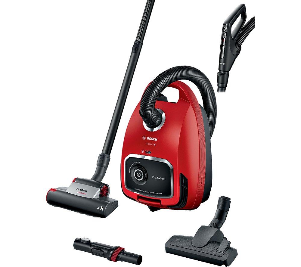 BOSCH Series 6 ProAnimal BGL6PETGB Cylinder Bagged Vacuum Cleaner - Red, Red