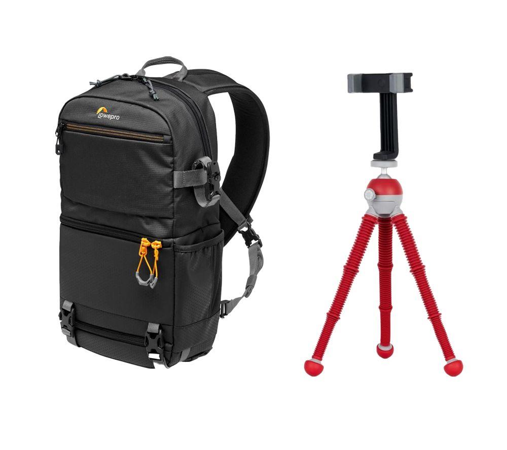 Lowepro Slingshot SL 250 AW III DSLR Camera Backpack & PodZilla JB01758-BWW Medium Kit Bundle, Black