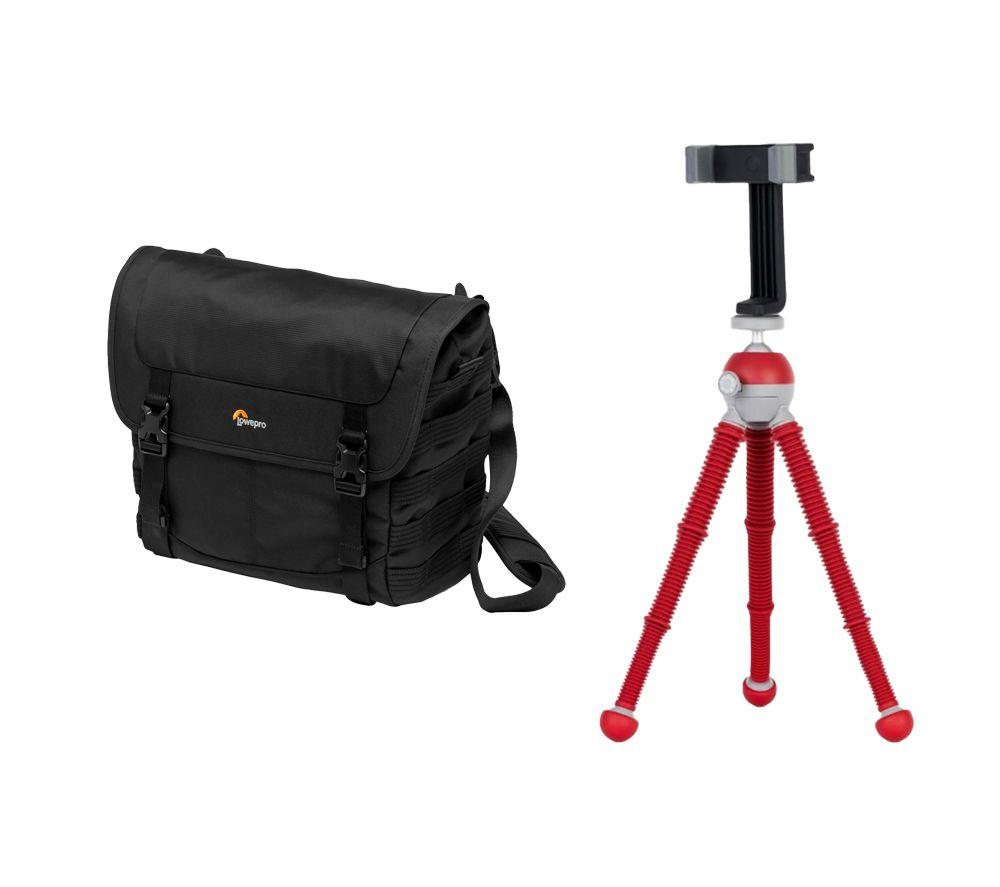 Lowepro ProTactic MG 160 AW II DSLR Camera Messenger Bag & PodZilla JB01758-BWW Medium Kit Bundle, B