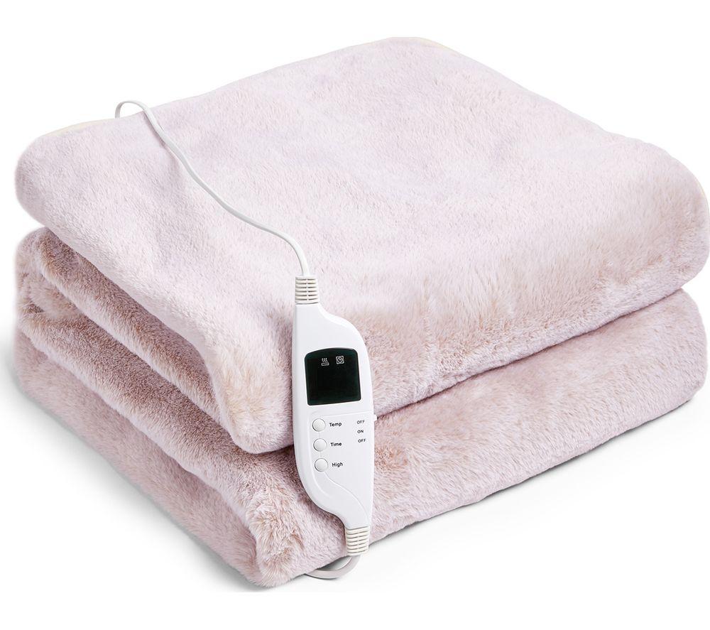 SILENTNIGHT Luxury Faux Fur Heated Throw Electric Blanket - Single