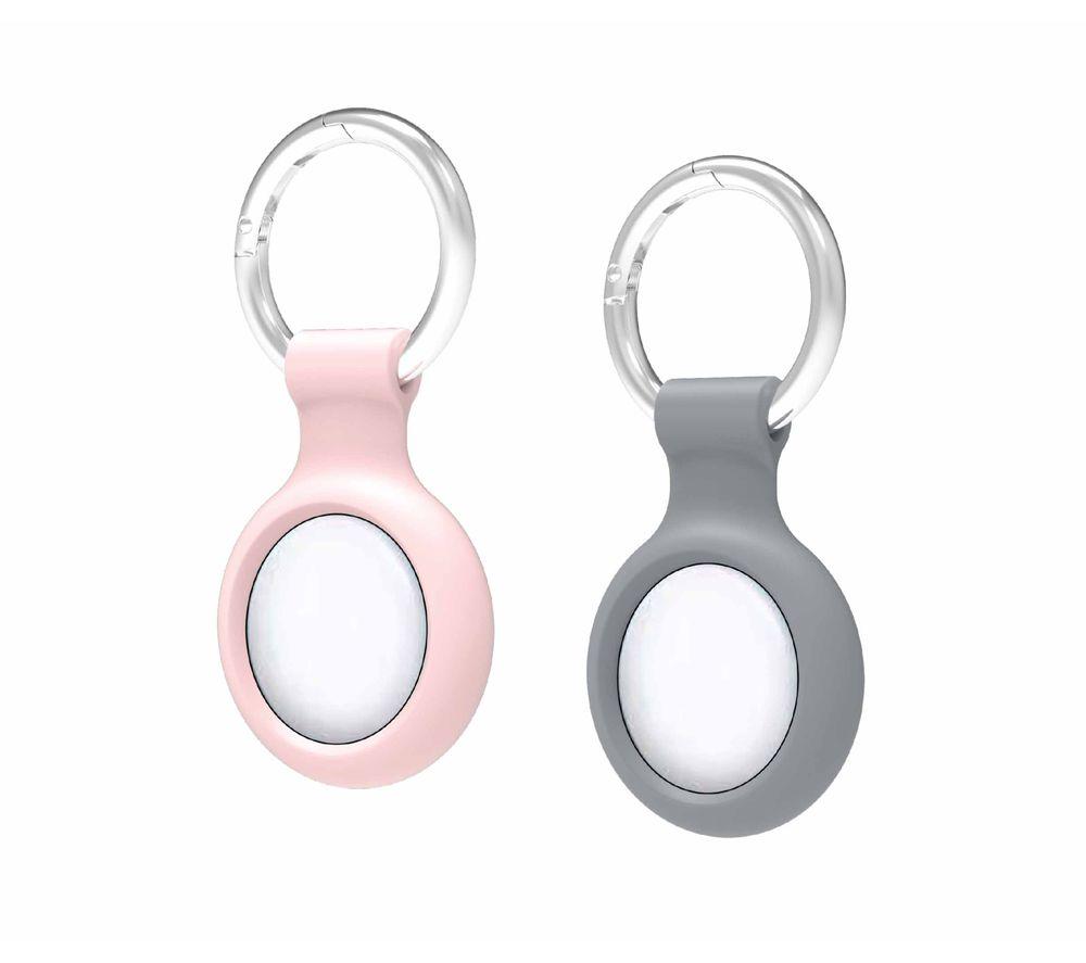 GOJI AirTag Ring Holder - Pack of 2, Silver/Grey,Pink