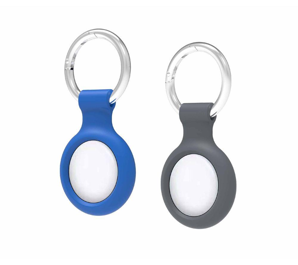 GOJI AirTag Ring Holder - Pack of 2, Blue,Silver/Grey