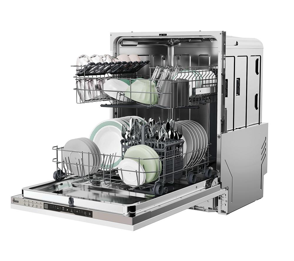 HOOVER H-Dish H300 HI 3E9E0S-80 Full-size Fully Integrated Dishwasher - Silver image number 4 of 18