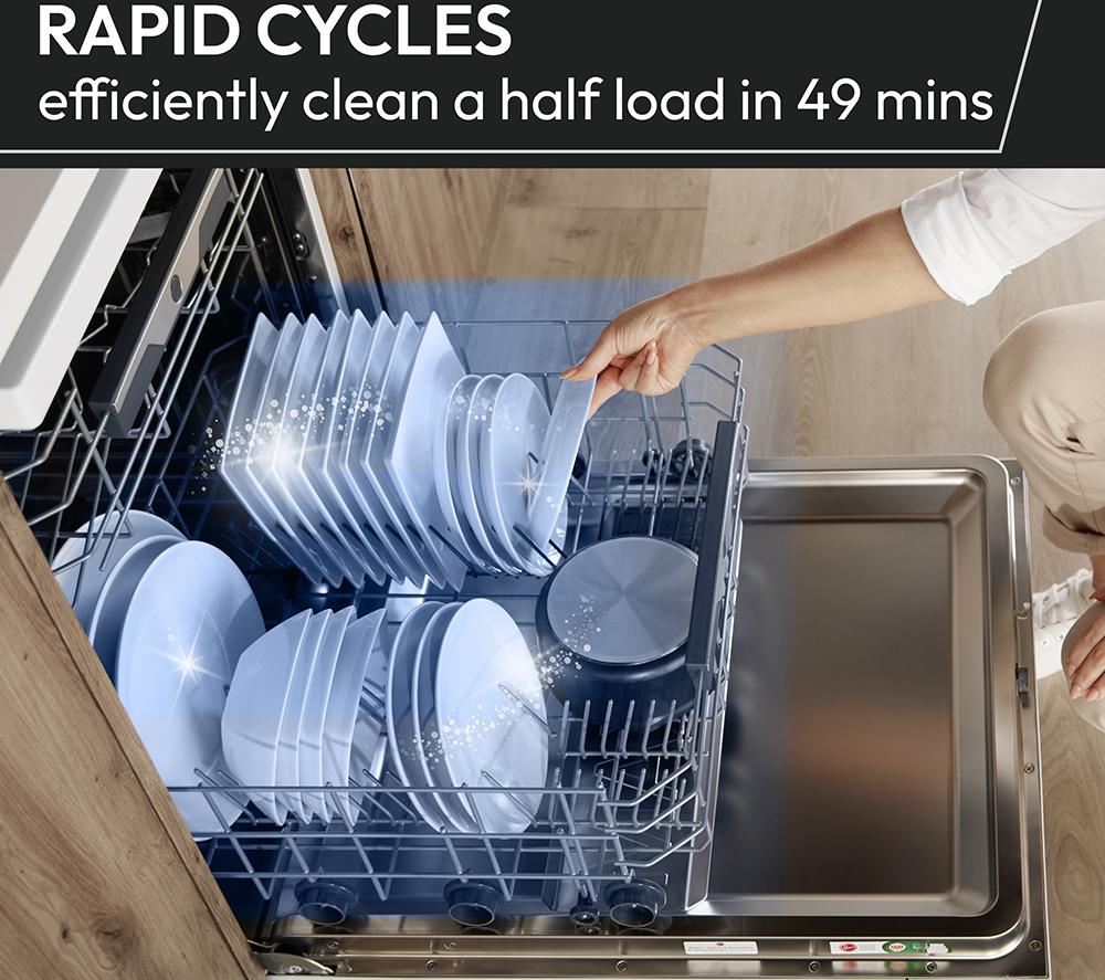 HOOVER H-Dish H300 HI 3E9E0S-80 Full-size Fully Integrated Dishwasher - Silver image number 9 of 18