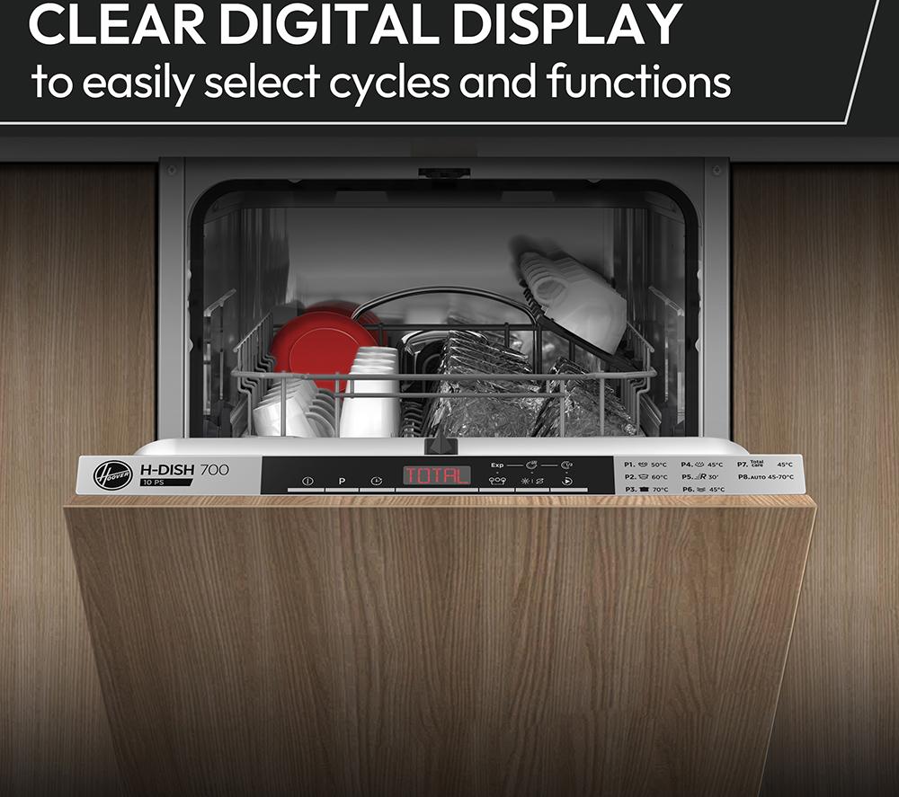 HOOVER H-Dish H300 HI 3E9E0S-80 Full-size Fully Integrated Dishwasher - Silver image number 12 of 18