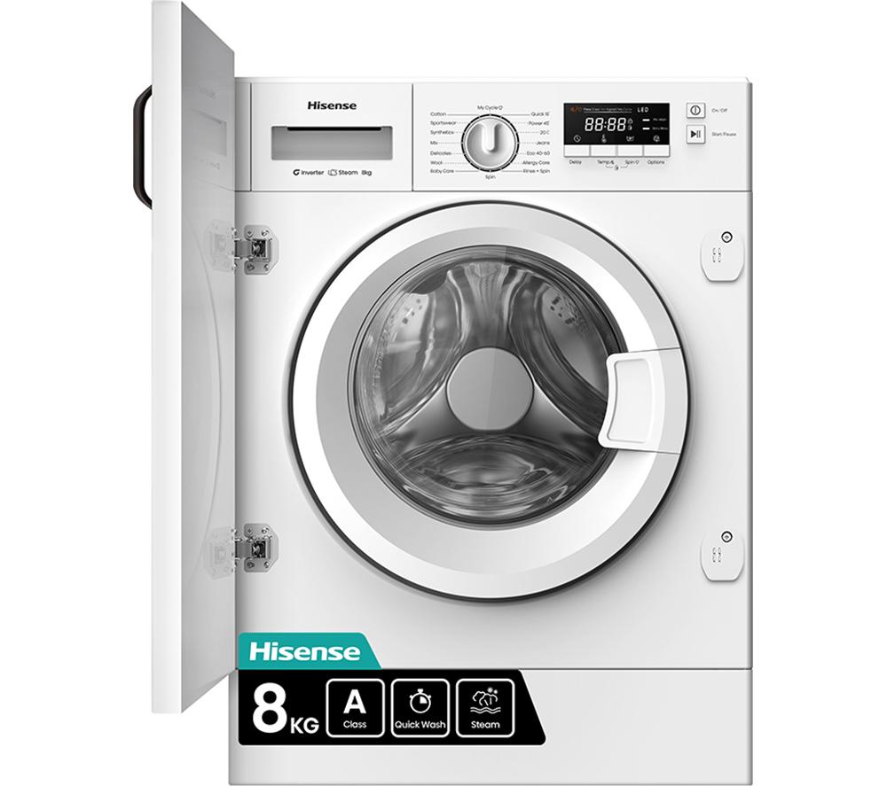 HISENSE 3 Series WF3M841BWI Integrated 8 kg 1400 rpm Washing Machine - White White