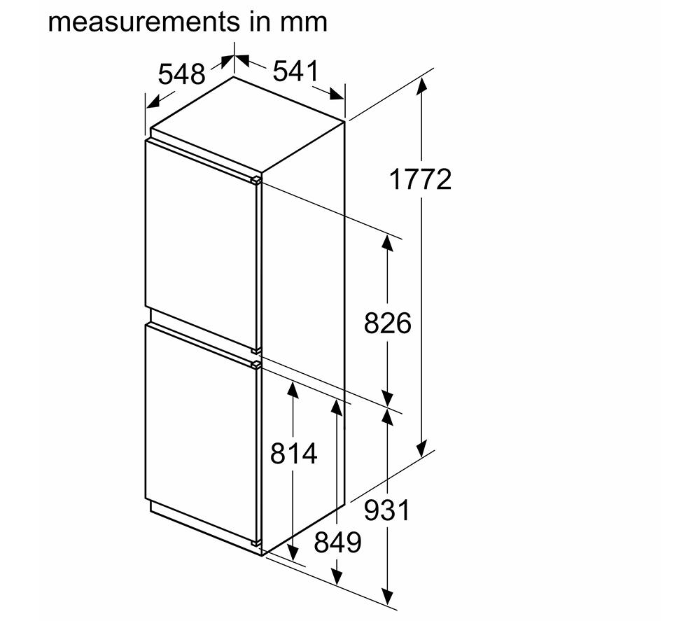 NEFF N30 KI7851SE0G Integrated 50/50 Fridge Freezer - Sliding Hinge image number 8 of 11