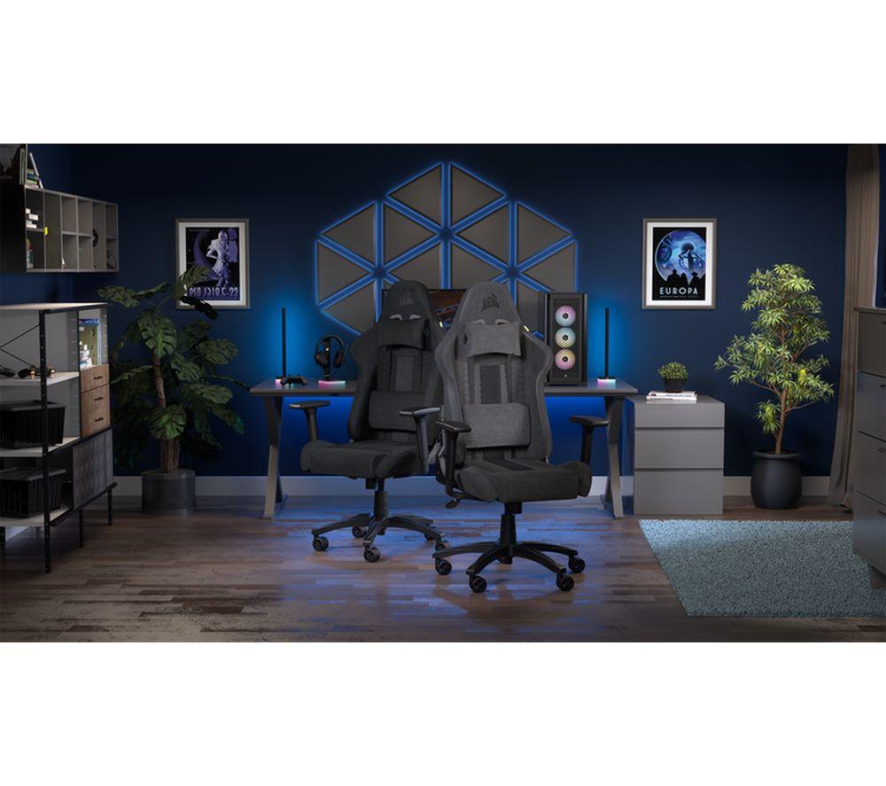 CORSAIR TC100 RELAXED Gaming Chair - Fabric, Black image number 3 of 9