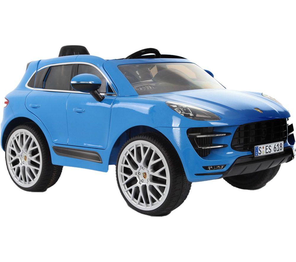 ROLLPLAY Porsche Macan 12 Volt Kids Electric Ride-On Toy - Blue, Blue