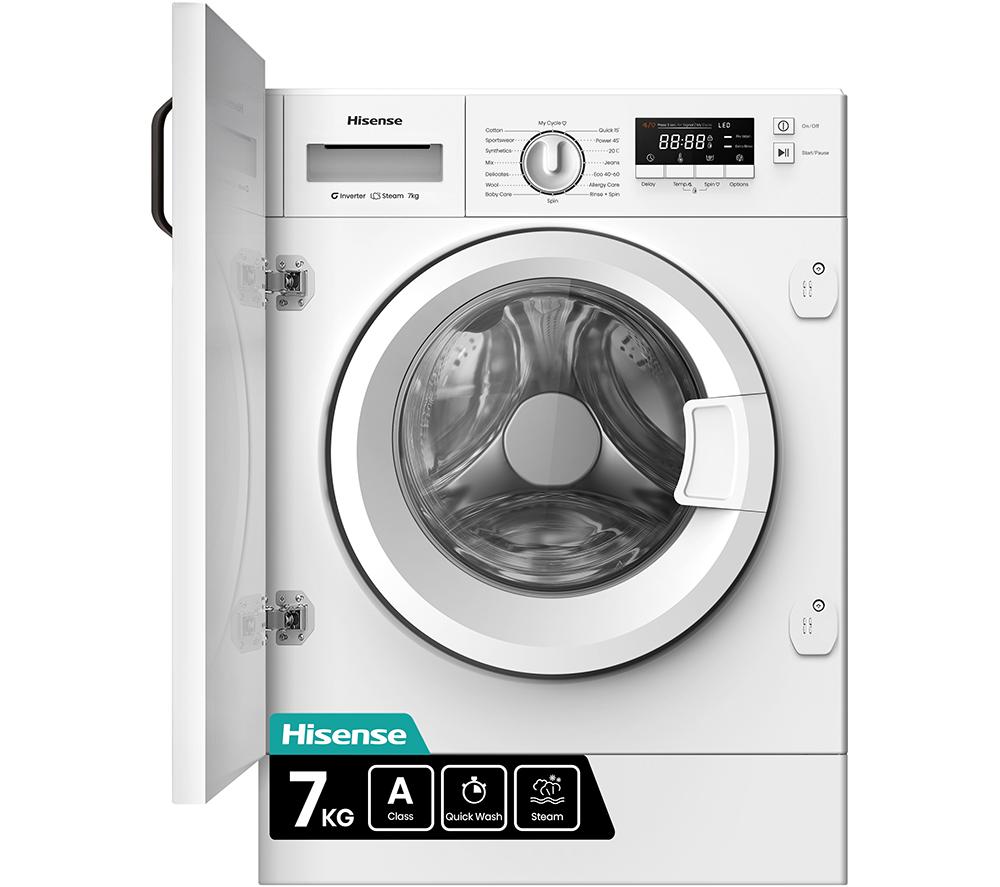 HISENSE 3 Series WF3M741BWI Integrated 7 Kg 1400 rpm Washing Machine – White, White