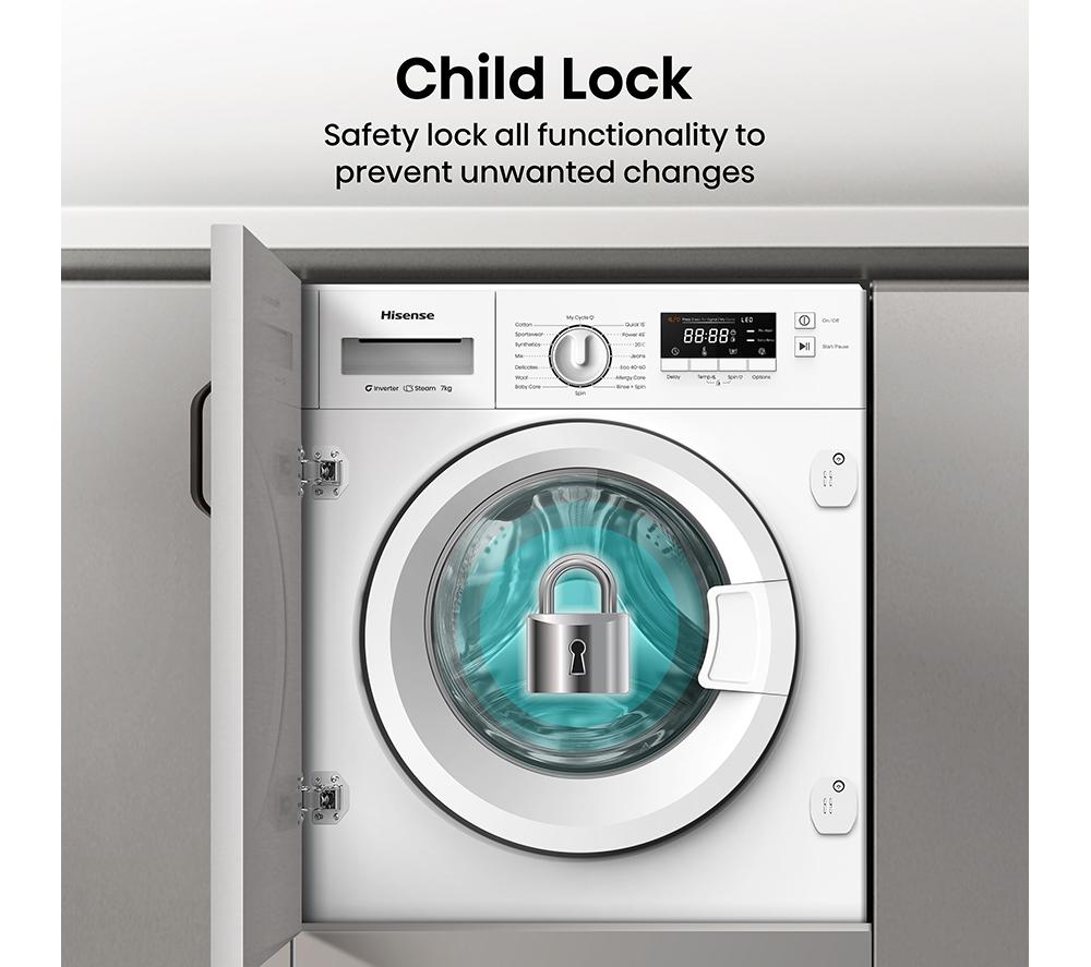 HISENSE 3 Series WF3M741BWI Integrated 7 Kg 1400 rpm Washing Machine - White image number 10 of 14