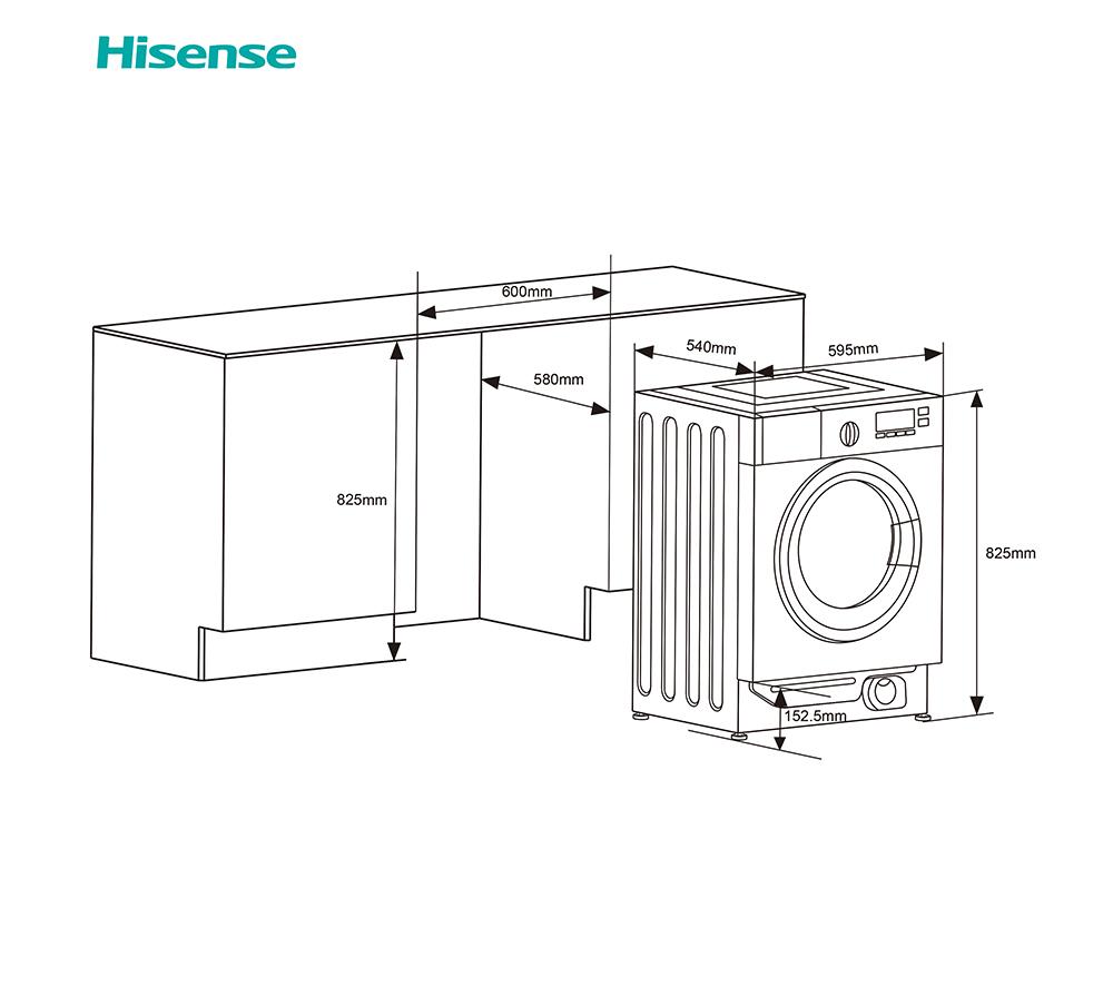 HISENSE 3 Series WF3M741BWI Integrated 7 Kg 1400 rpm Washing Machine - White image number 13 of 14