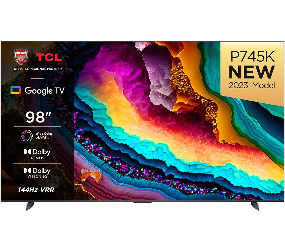 TCL 98P745K 98 Smart 4K Ultra HD HDR LED TV with Google Assistant, Black