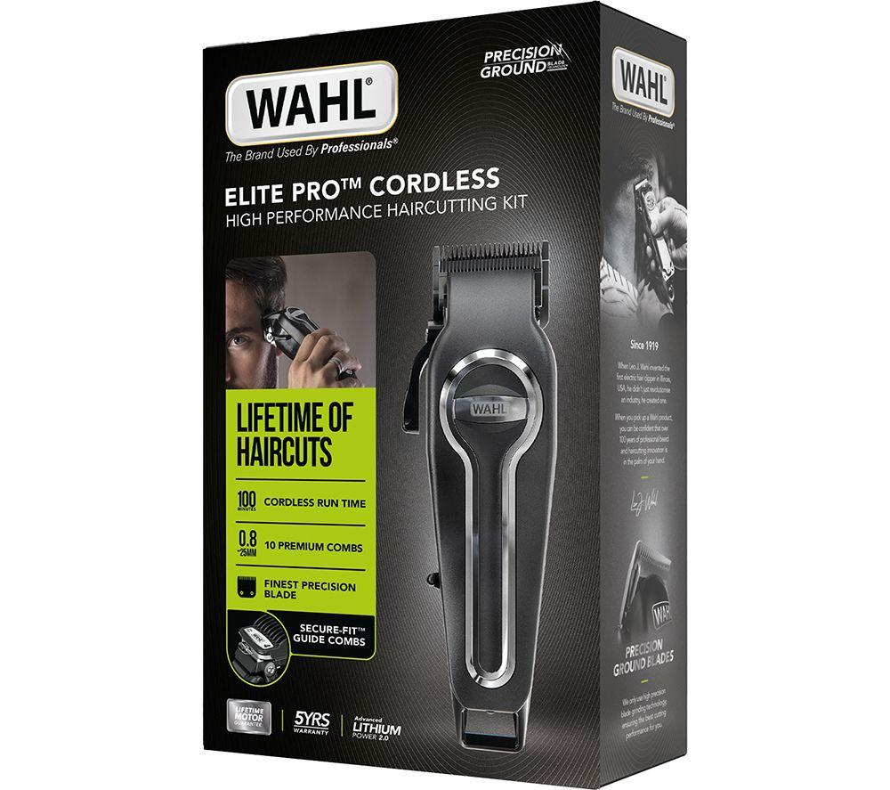 WAHL Elite Pro 20606-0410 Cordless Hair Clipper Kit - Black & Silver image number 2 of 6