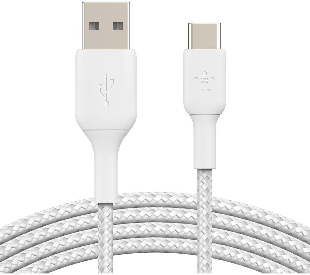 BELKIN Braided USB Type-A to USB Type-C Cable - 1 m, White image number 3 of 4