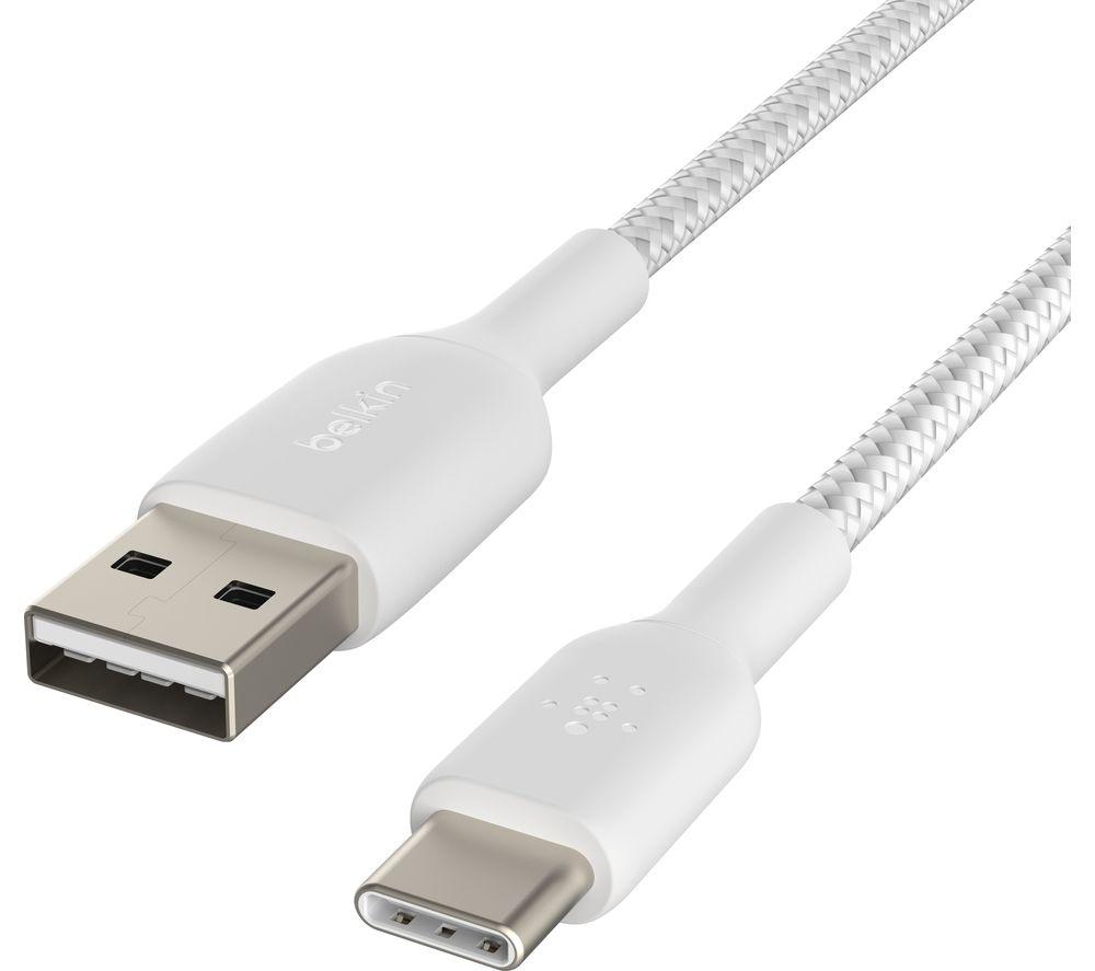 BELKIN Braided USB Type-A to USB Type-C Cable - 1 m, White image number 4 of 4