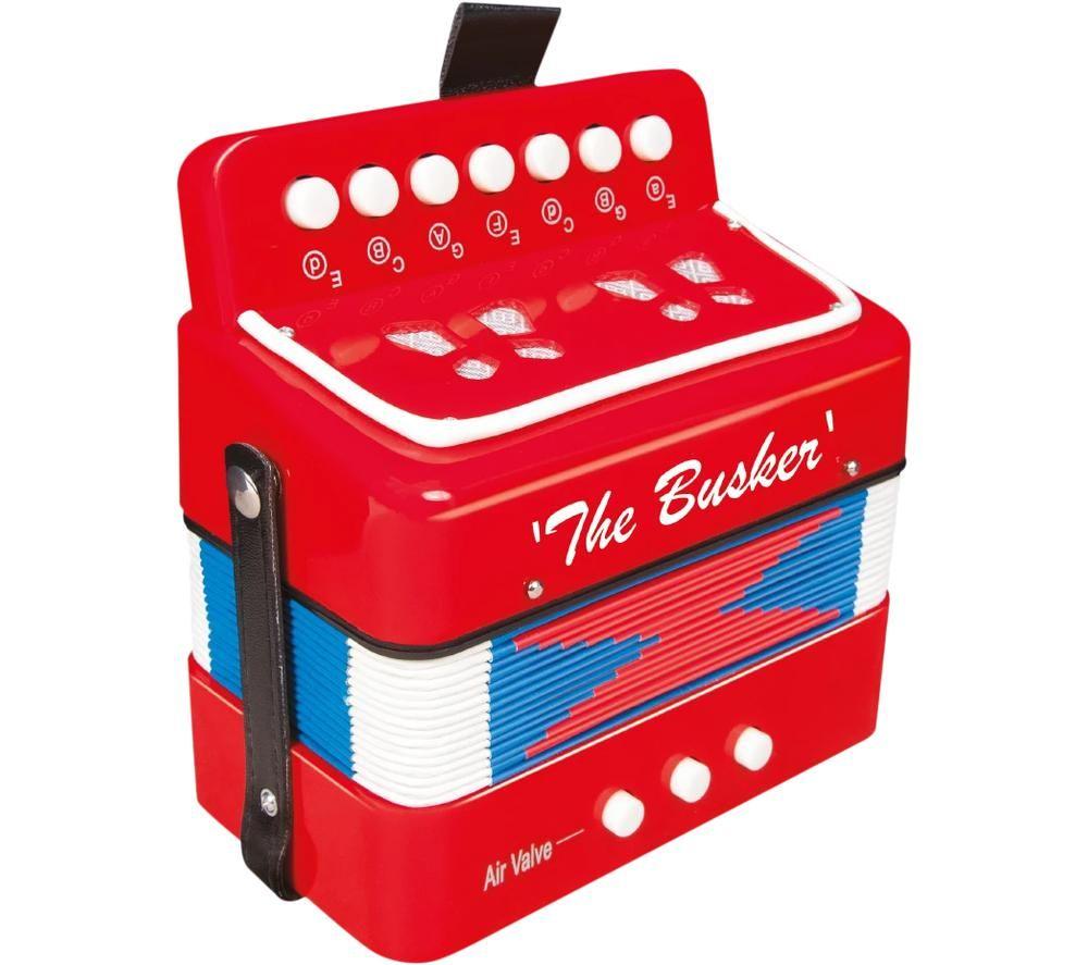 PP Busker Mini Accordion - Red, Red