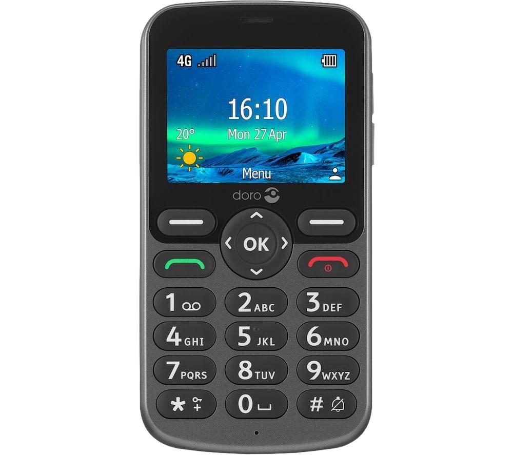Doro 5860 4G Unlocked Mobile Phone for Seniors with Talking Number Keys, 2MP Camera, Assistance Button and Charging Cradle [UK and Irish Version] (Graphite)