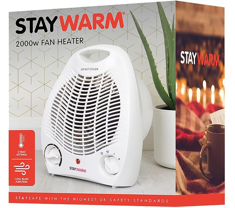 LLOYTRON StayWarm F2001WH Portable Hot & Cool Fan Heater - White image number 4 of 4