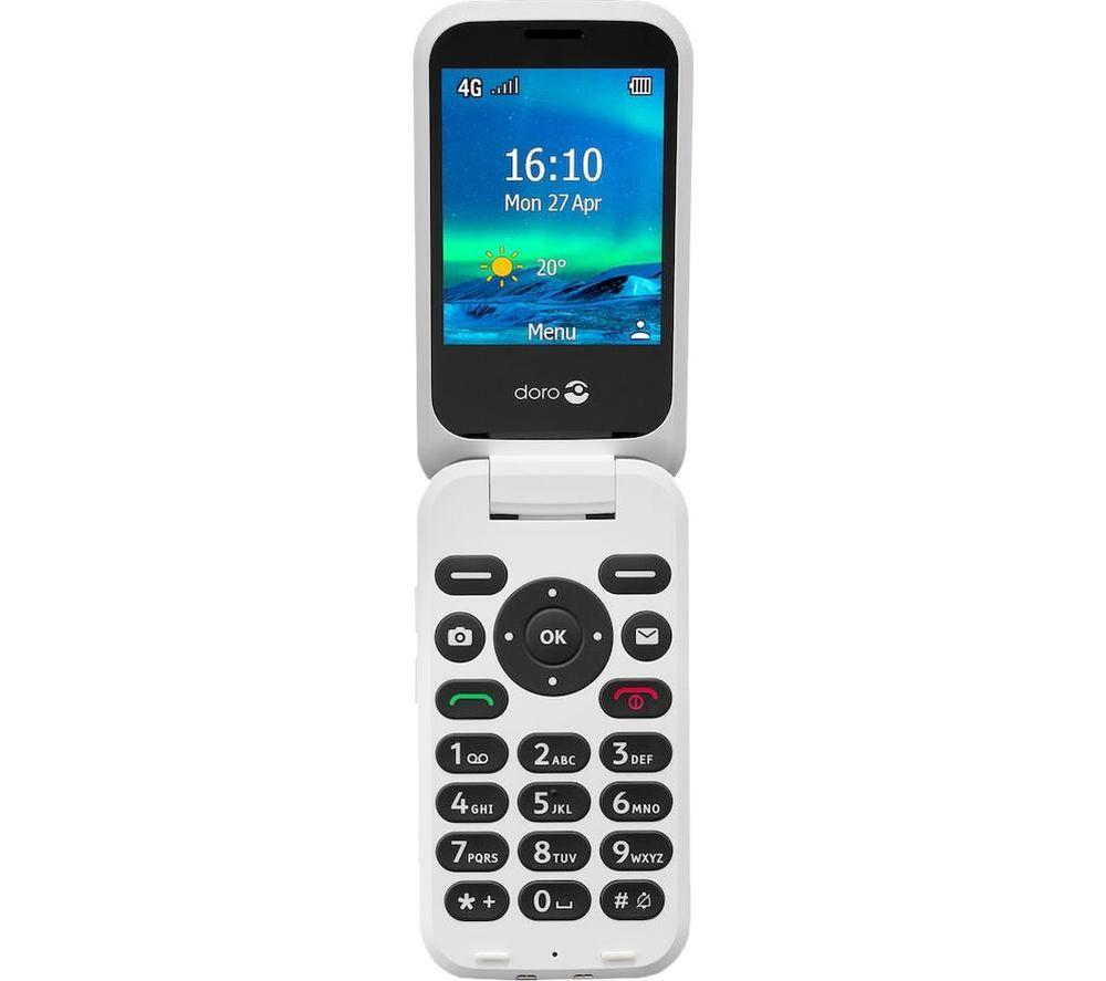 Doro 6820 4G Unlocked Flip Mobile Phone for Seniors with Talking Number Keys, 2MP Camera, Assistance Button and Charging Cradle [UK and Irish Version]