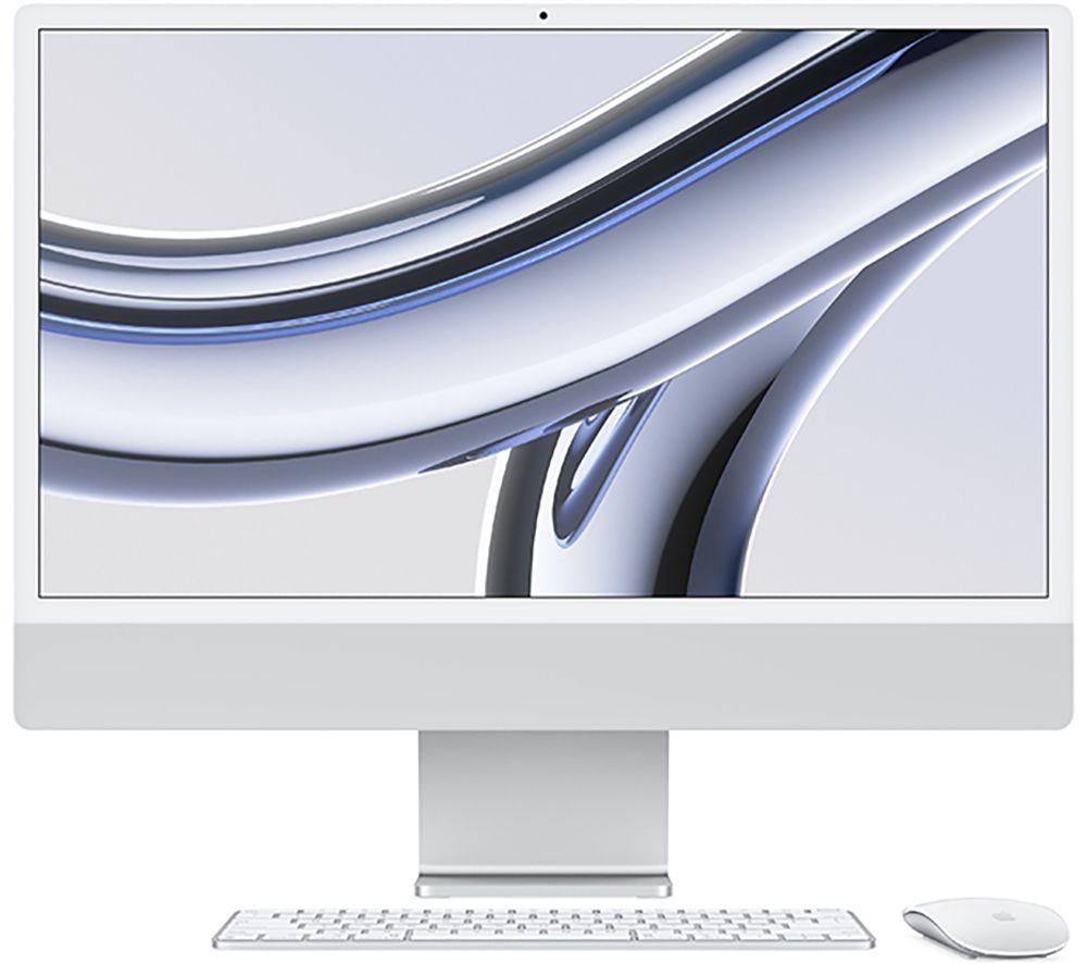 APPLE iMac 4.5K 24 (2023) - M3, 256 GB SSD, Silver, Silver/Grey