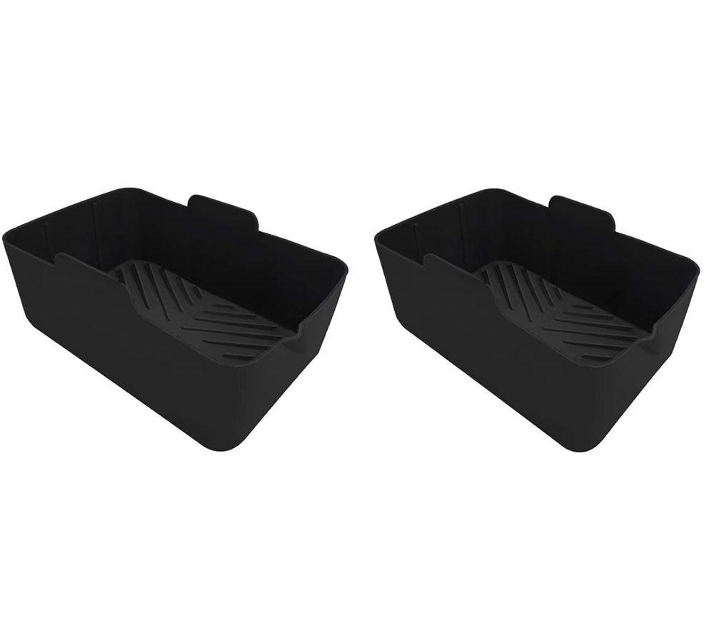 TOWER Rectangular Solid Trays - Set of 2, Black