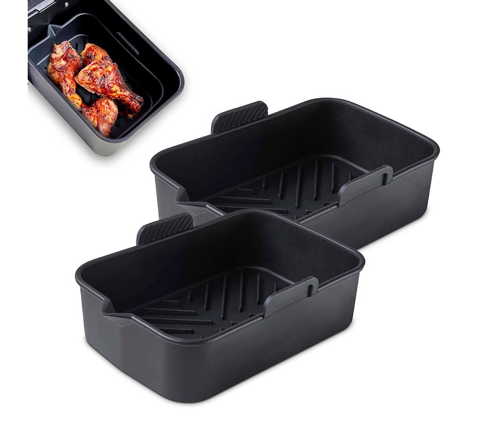 TOWER Rectangular Solid Air Fryer Trays - Set of 2