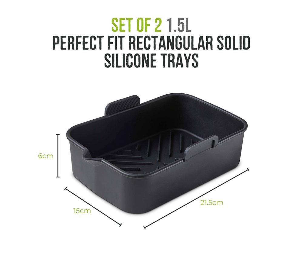 TOWER Rectangular Solid Air Fryer Trays - Set of 2 image number 8 of 12