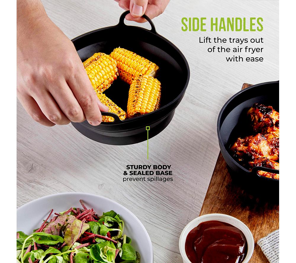 TOWER T843090 2-piece Non-Stick Silicone Air Fryer Tray Set - Black image number 6 of 12