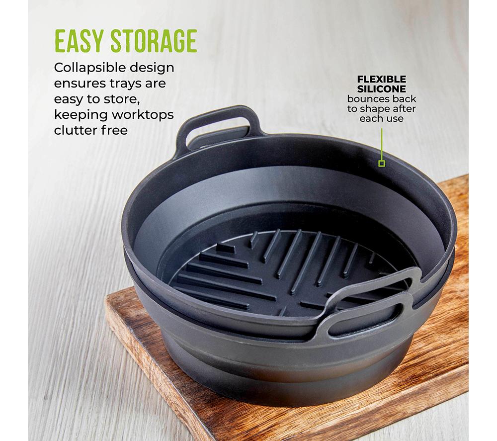 TOWER T843090 2-piece Non-Stick Silicone Air Fryer Tray Set - Black image number 8 of 12