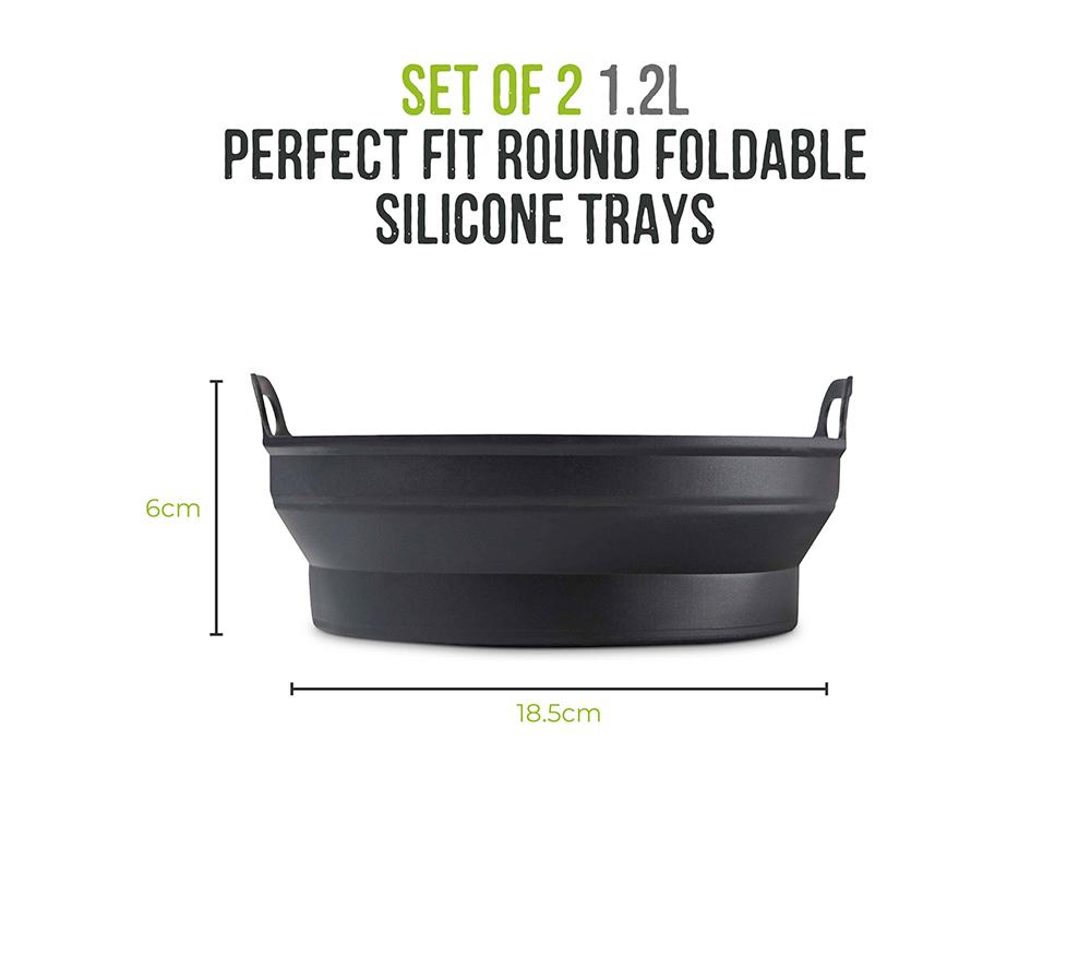 TOWER T843090 2-piece Non-Stick Silicone Air Fryer Tray Set - Black image number 9 of 12