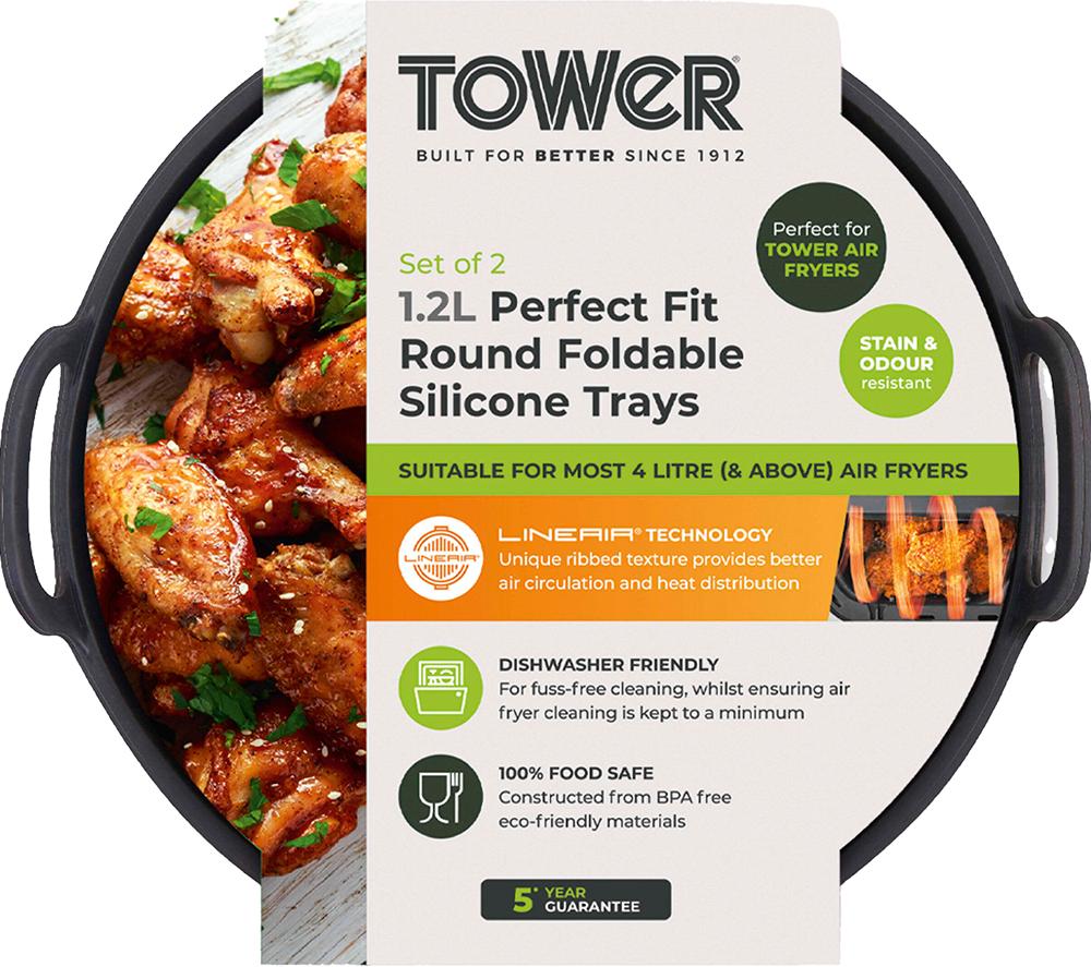 TOWER T843090 2-piece Non-Stick Silicone Air Fryer Tray Set - Black image number 11 of 12