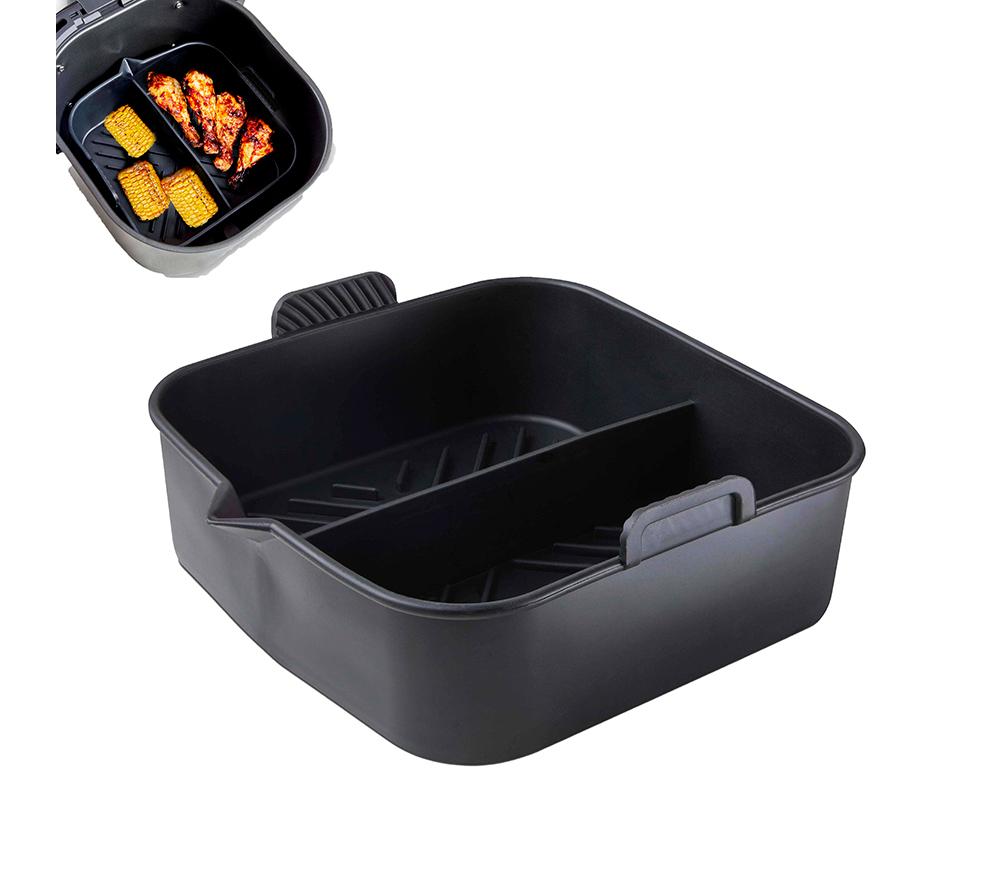 Tower T843095 Non-Stick Square Air Fryer Tray With Divider - Black, Black