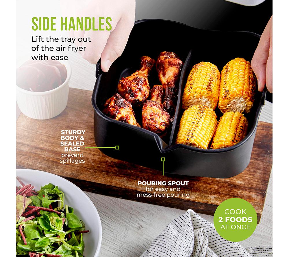 TOWER T843095 Non-stick Square Air Fryer Tray with Divider - Black image number 6 of 12