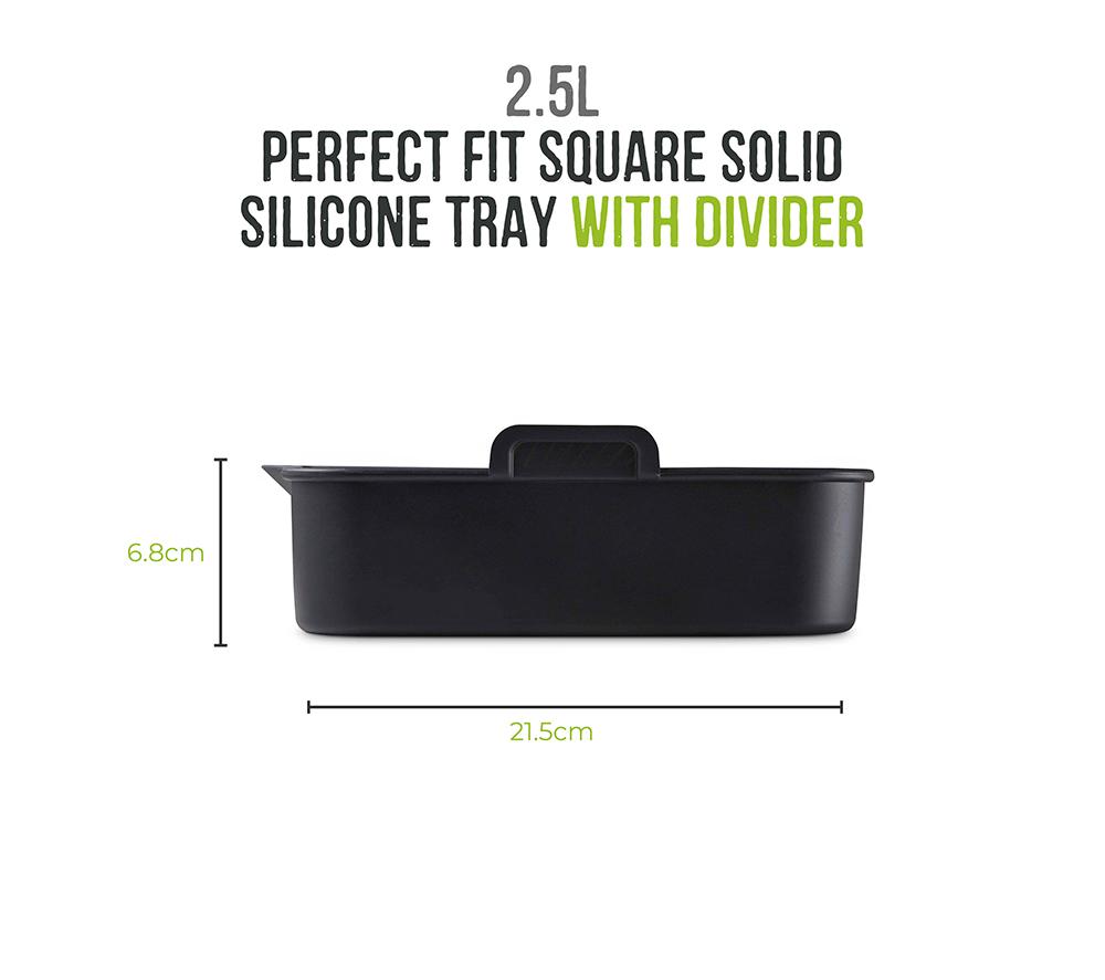 TOWER T843095 Non-stick Square Air Fryer Tray with Divider - Black image number 8 of 12