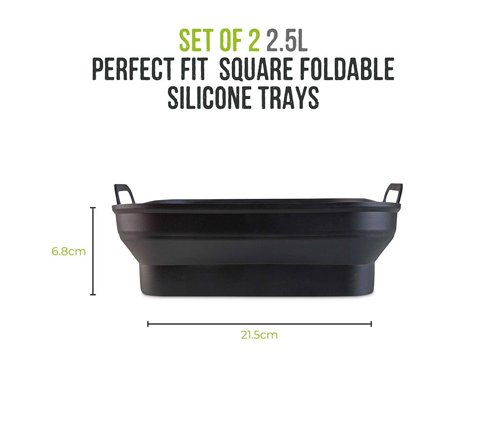 TOWER Square Foldable Air Fryer Trays - Set of 2 image number 9 of 11