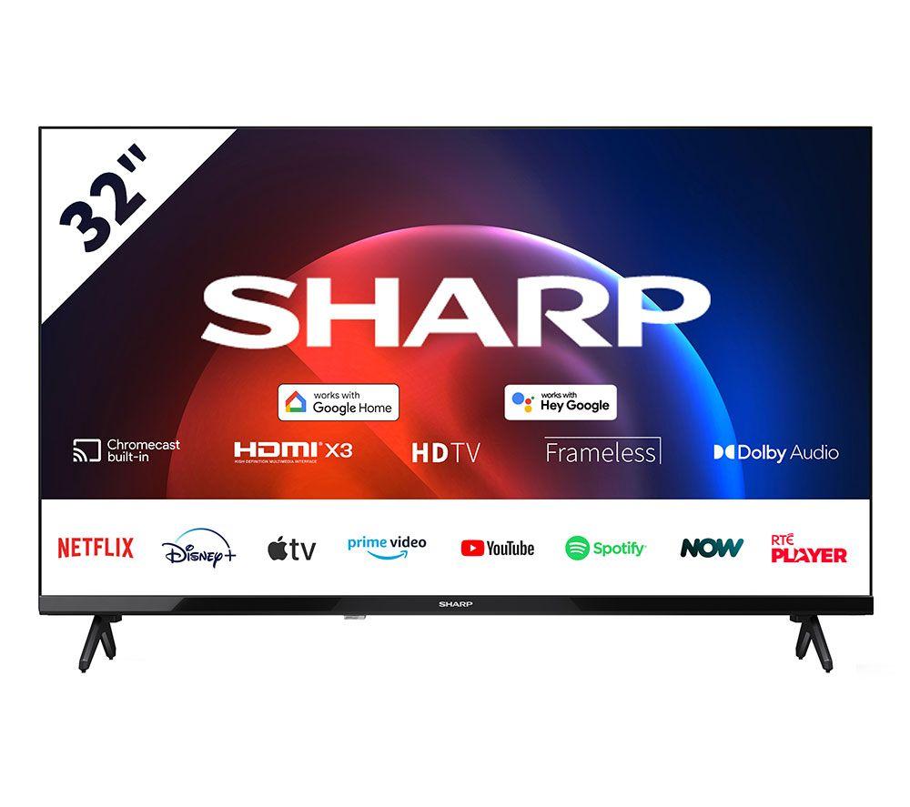 32" SHARP 1T-C32FH4KL2AB  Smart HD Ready LED TV with Google Assistant